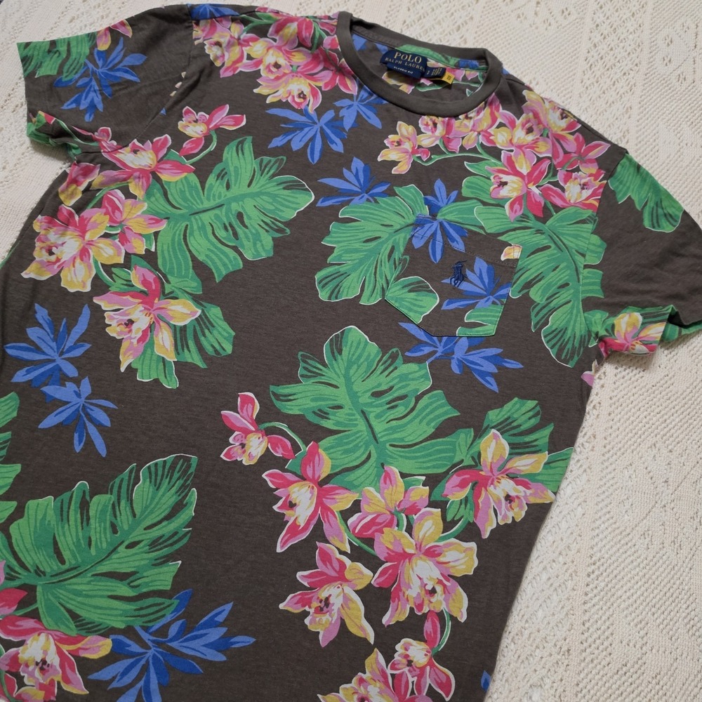 Polo Ralph Lauren Mens Classic Fit Cotton Shirt Floral Tropical Vibe Small